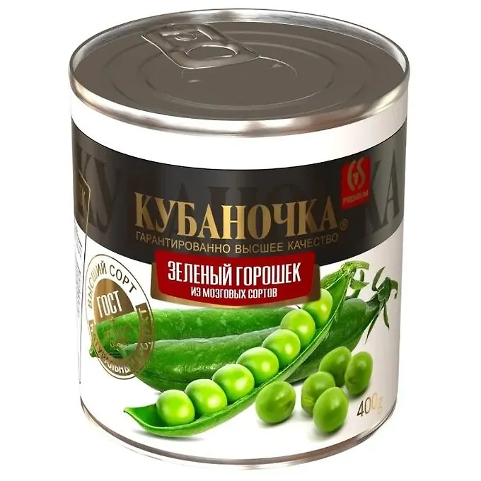 картинка Кубан ГОРОШЕК ЖЕСТЬ зеленый 400мл от нашего магазина