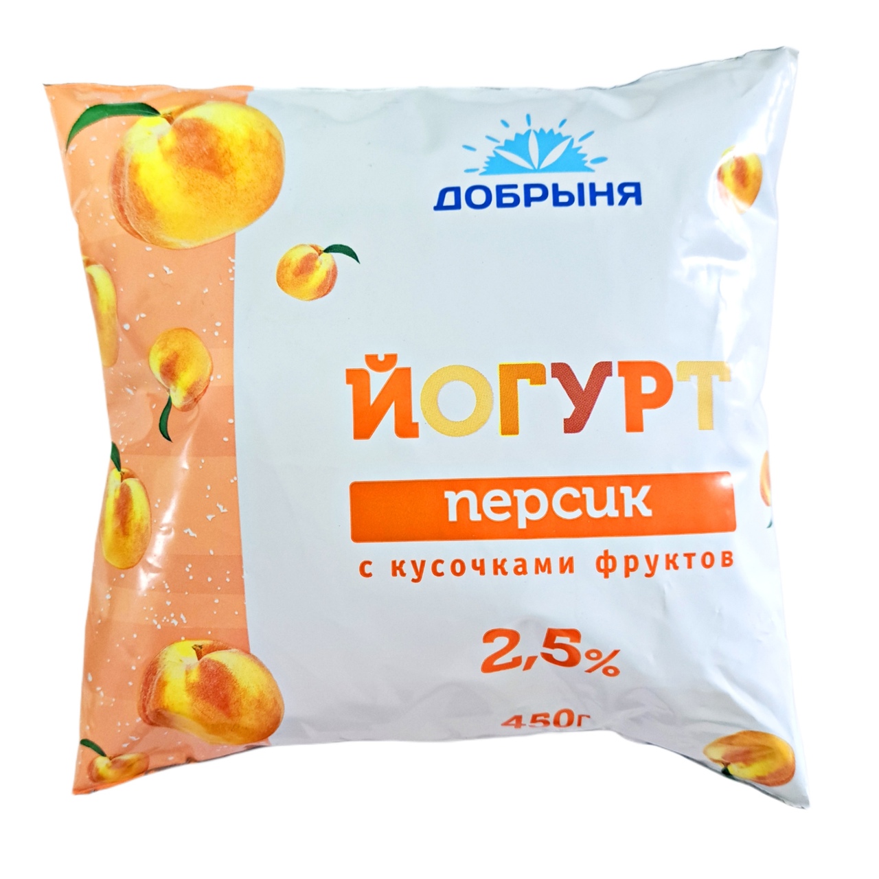 картинка Добрыня Йогурт ПЕРСИК (2,5%, 450г.) от нашего магазина