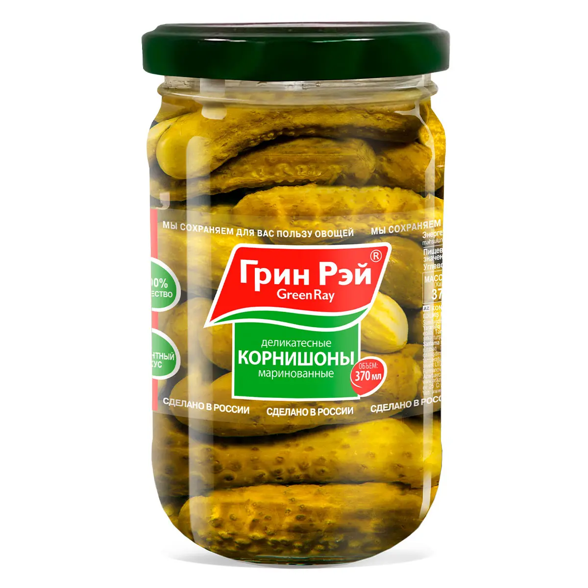 картинка Грин Рей Корнишоны 3-6см марин 370гр от нашего магазина