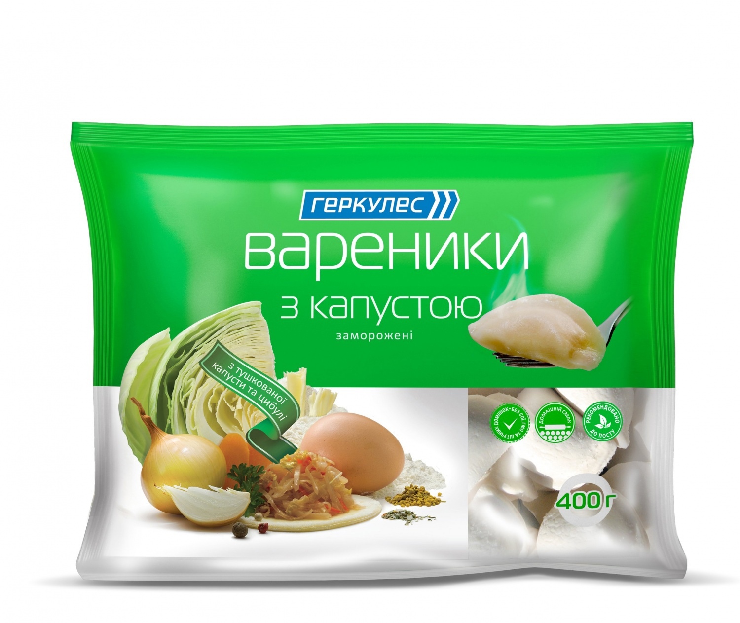 картинка B Геркулес Вареники с капустой упаковка (400г.) от нашего магазина