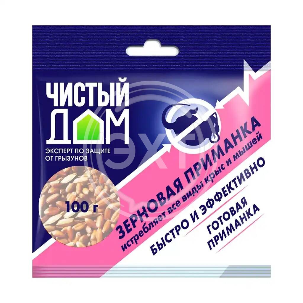 картинка  Чистый дом Зерновая приманка от мышей и крыс 100г от нашего магазина