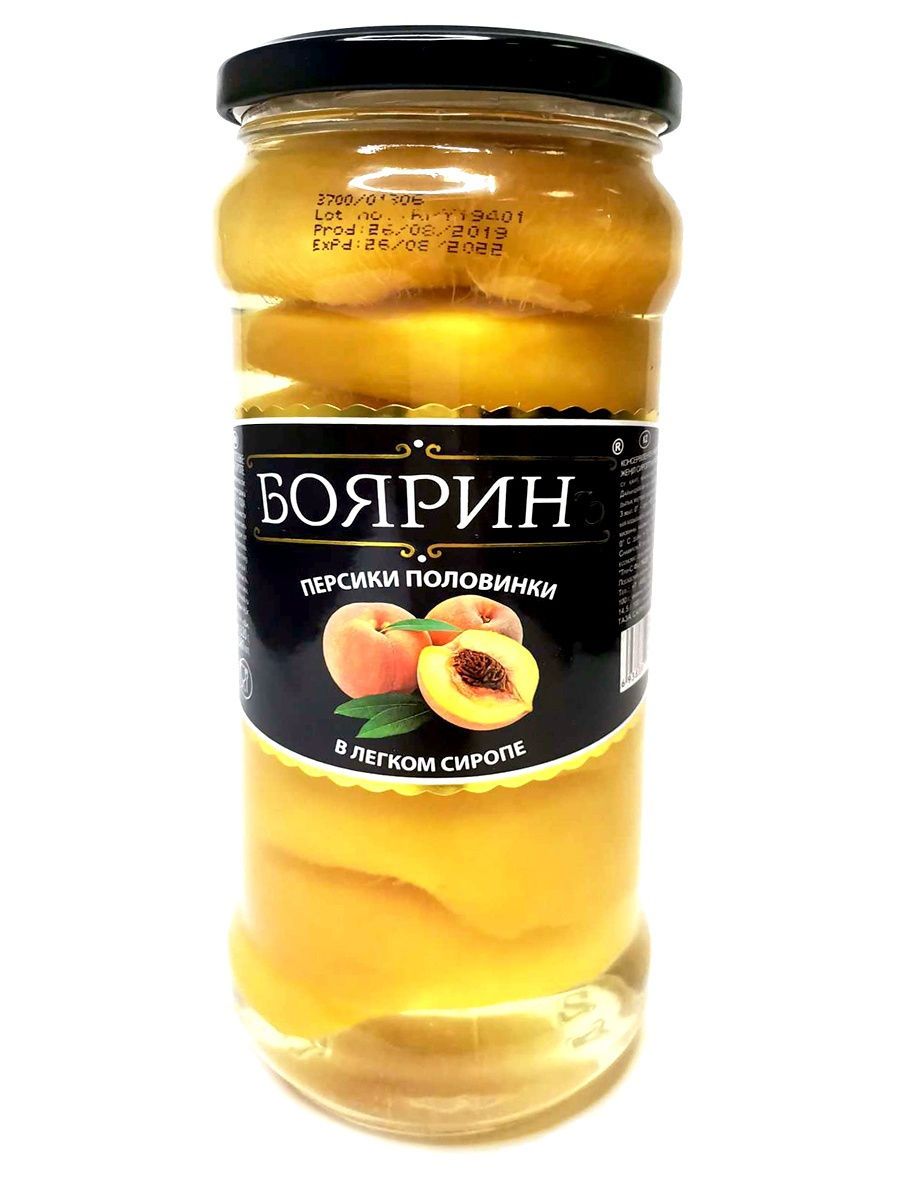 картинка Боярин Персики половинки в сиропе 580мл Стекло от нашего магазина