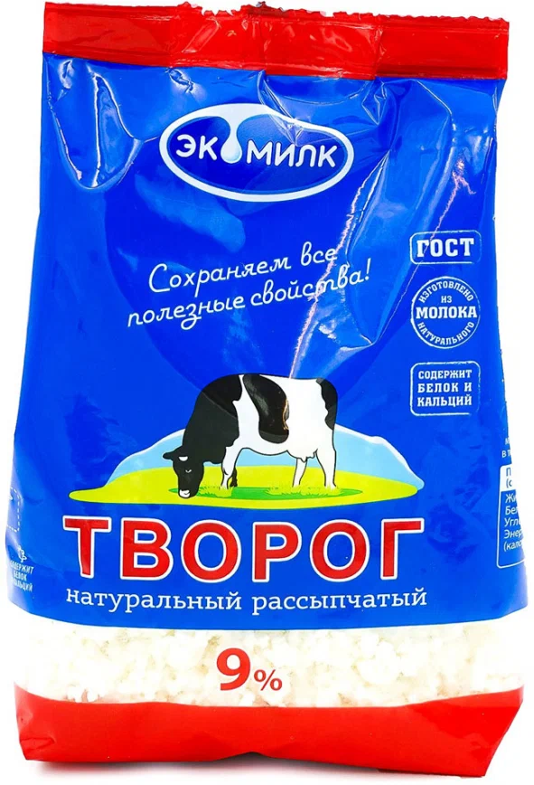 картинка Эко Творог 9% рассыпчатый 350гр от нашего магазина