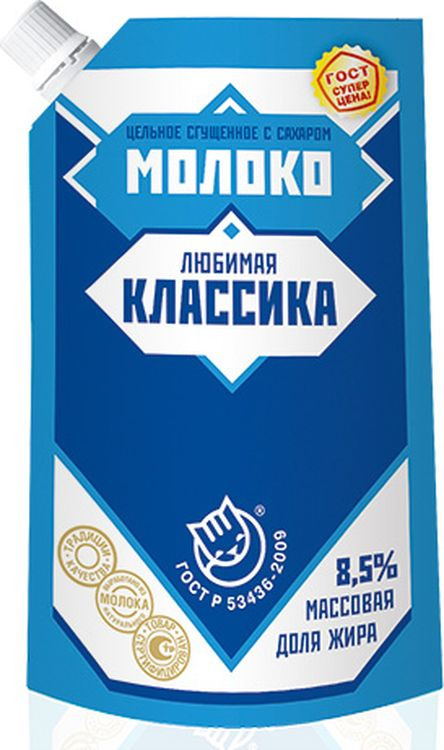 картинка Люб Классика Сгущен молоко 8,5% 270гр Дой пак от нашего магазина