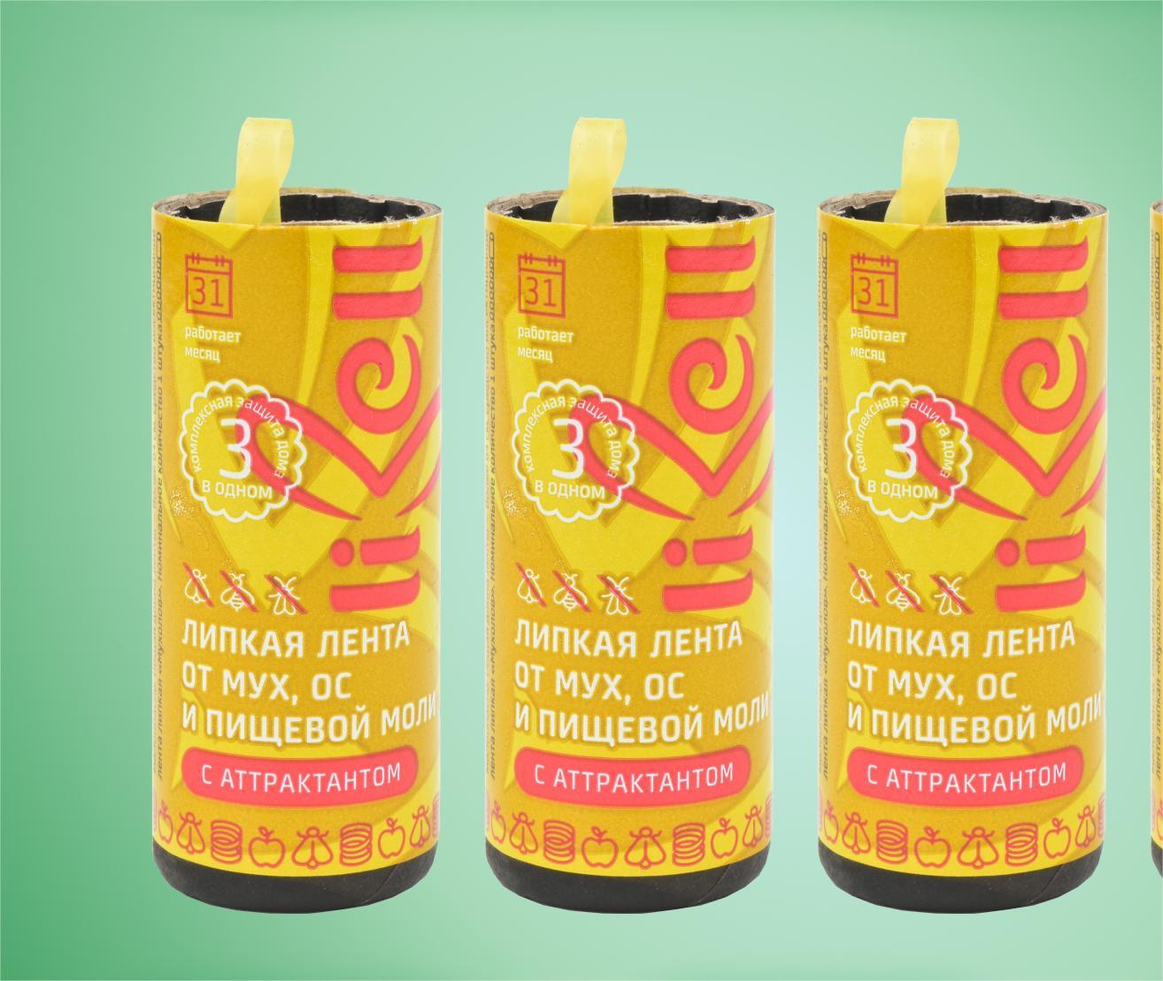 картинка Либелл Лента Липкая от Мух Ос Моли 1шт от нашего магазина