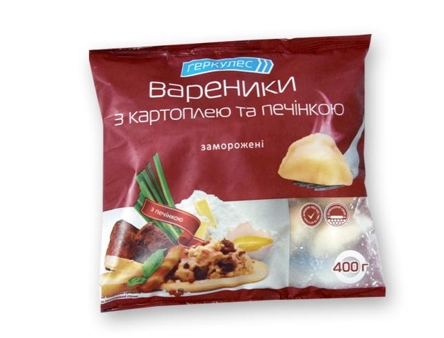 картинка Геркулес Вареники с Картошкой Печень упаковка (400г.) от нашего магазина