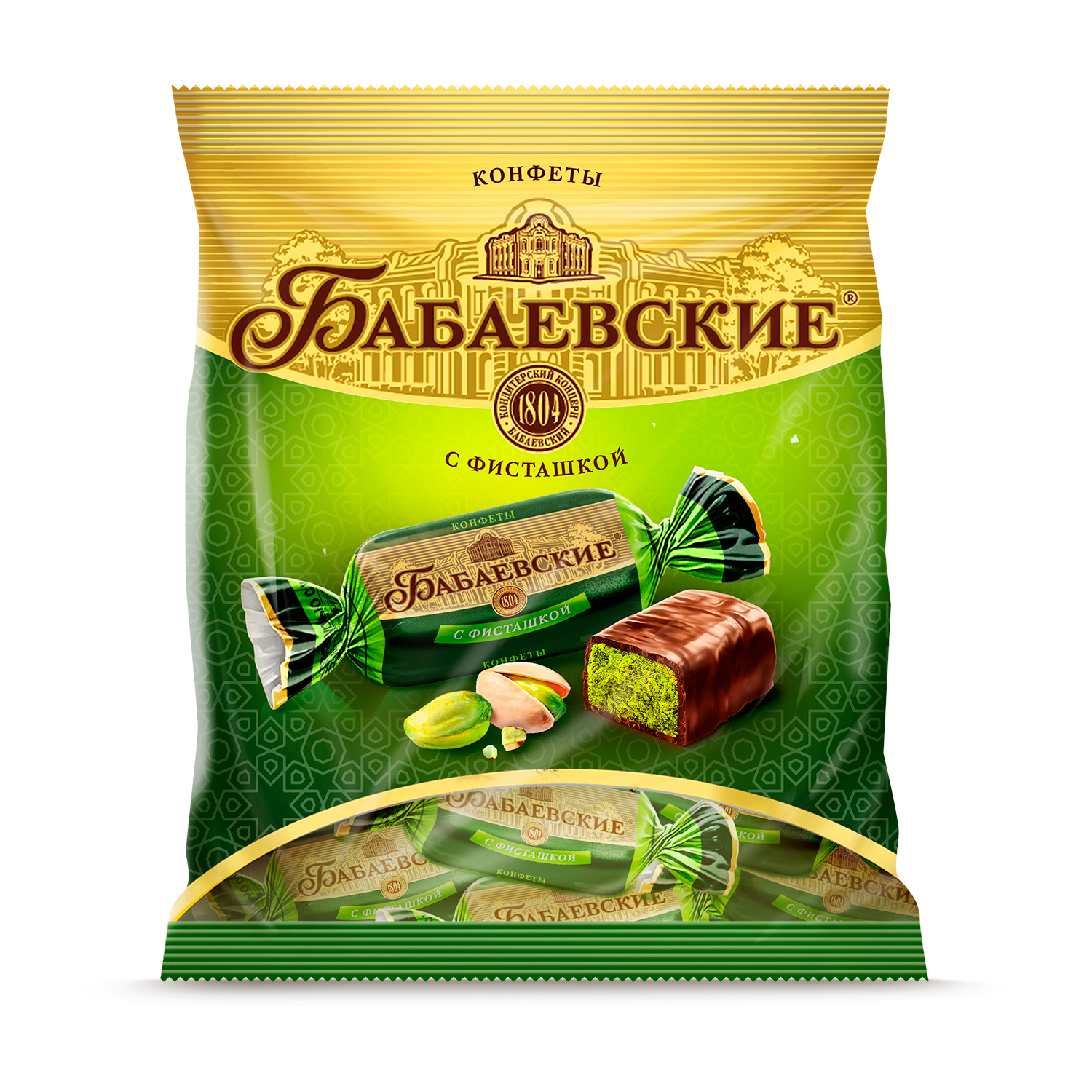 картинка Бабаевский Конфеты с фисташкой 200гр фас Штучн от нашего магазина