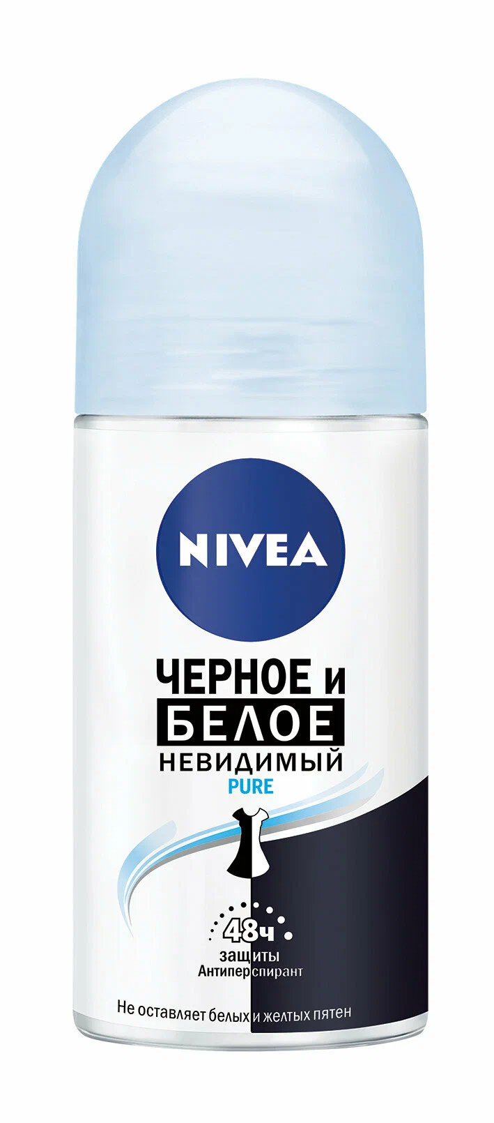 картинка Нивеа Део Ролик ПУР Голубая Черн Белое Невидимая защита 50мл от нашего магазина