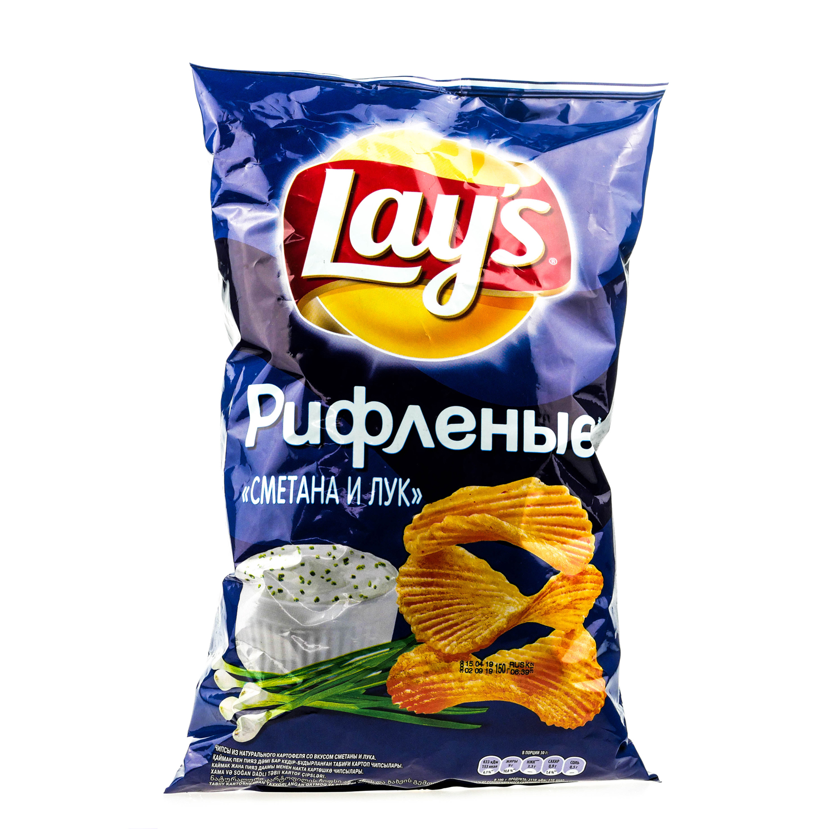 картинка Лейс 140 Сметана ЛУК рифленые чипсы от нашего магазина