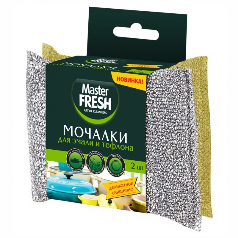 картинка Мастер Мочалка ЭМАЛЬ И ТЕФЛОН 2шт от нашего магазина