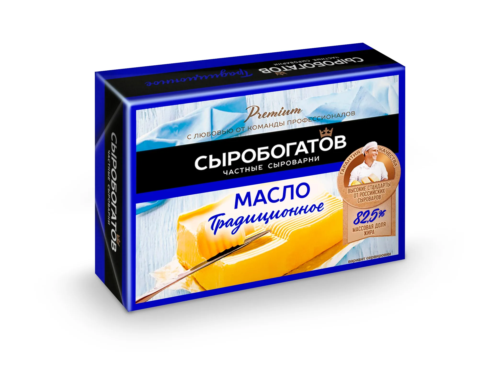 картинка Сыробогат Масло ТРАДИЦИОННОЕ 82,5% 175гр синее от нашего магазина