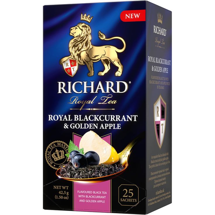 картинка Ричард ПАКЕТ Blackcurrant Golden Apple Черная Смородина Яблоко Черный 25шт от нашего магазина