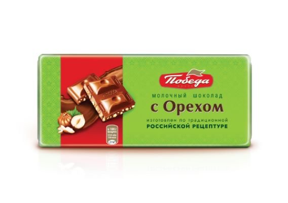 картинка Победа МОЛОЧНЫЙ С ОРЕХОМ 80г шоколад от нашего магазина