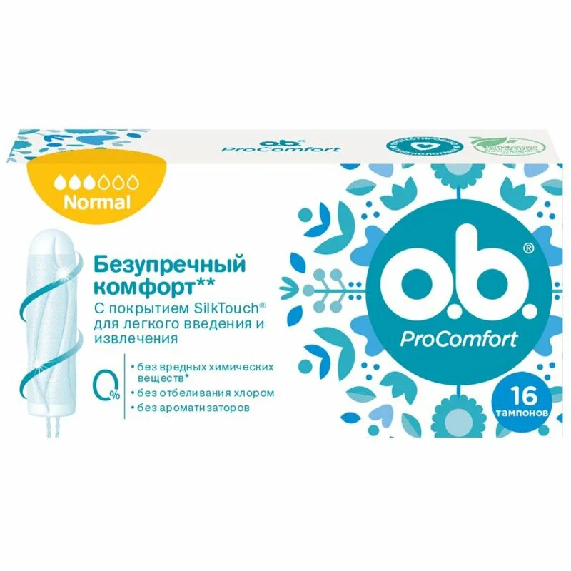 картинка ОБ Тампоны Нормал 16шт 3 кап от нашего магазина