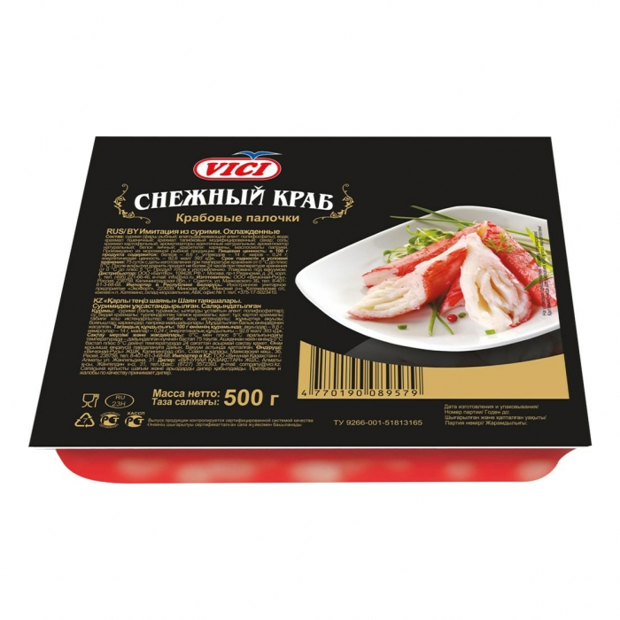 картинка 500г КРАБОВЫЕ ПАЛОЧКИ снежного краба VICI от нашего магазина
