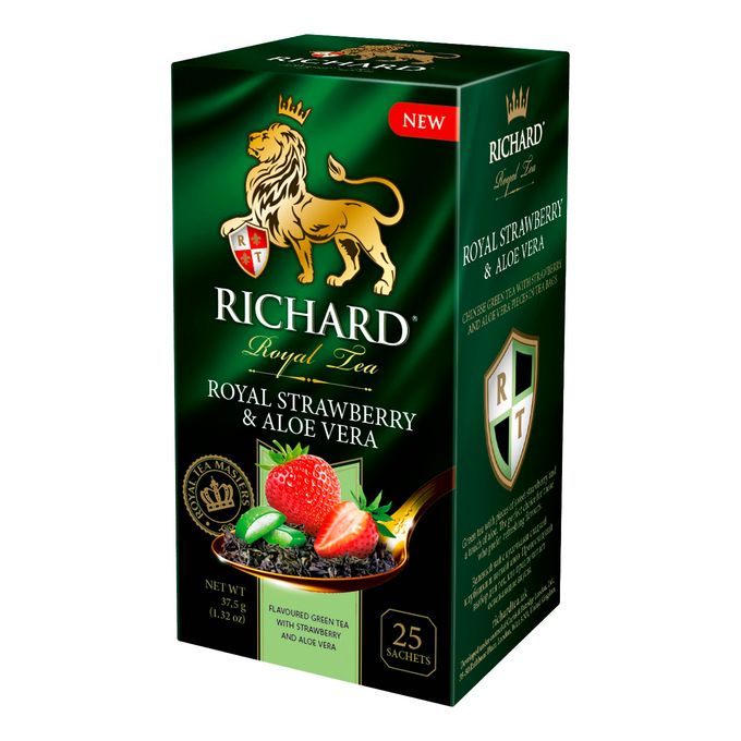 картинка Ричард ПАКЕТ Strawberry Aloe Vera Клубника Алое Вера Зеленый 25пак от нашего магазина