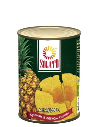 картинка Солато Ананасы Кусочки 580мл от нашего магазина