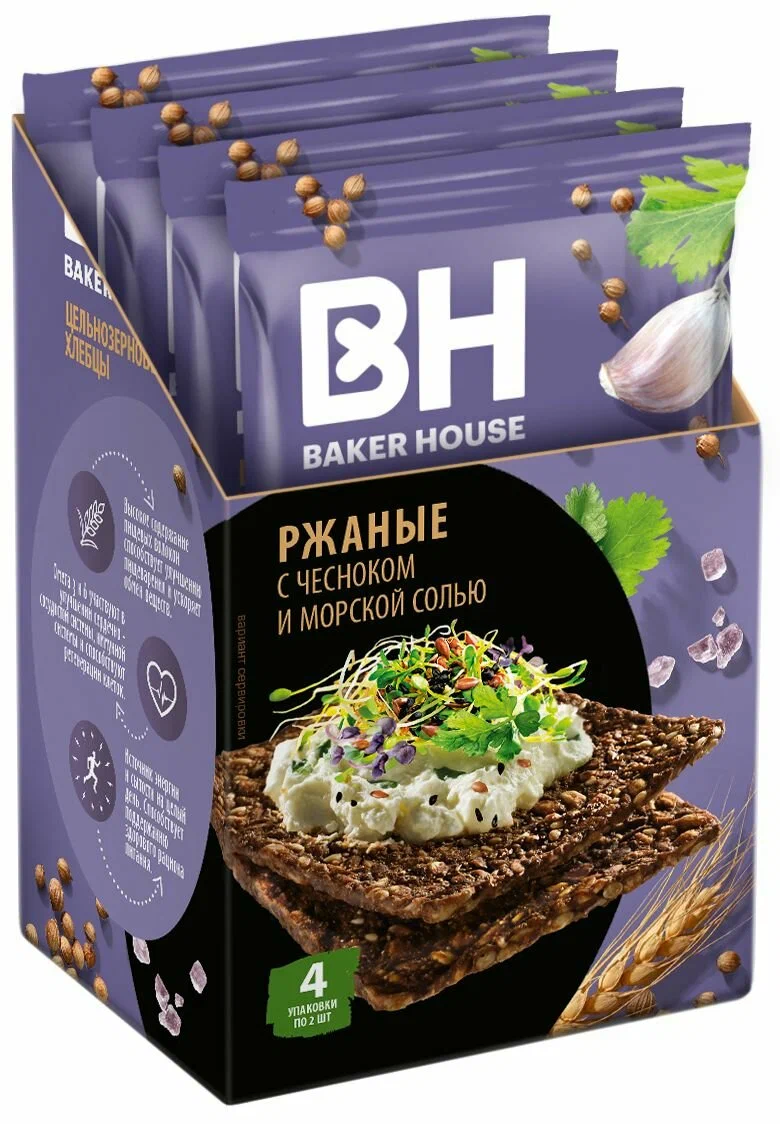 картинка ВН Хлебцы Сканд РЖАНЫЕ ЧЕСНОК 180г от нашего магазина