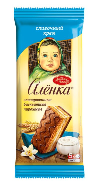 картинка Аленка Пирожные Сливочный крем бисквитные 200гр от нашего магазина