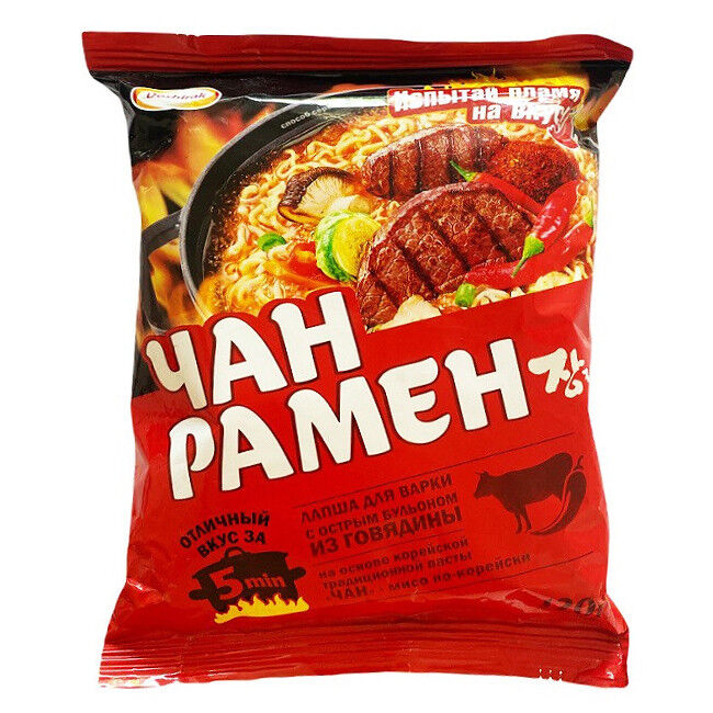 картинка Доширак Чан Рамен ОСТРАЯ Говядина 120гр красная от нашего магазина