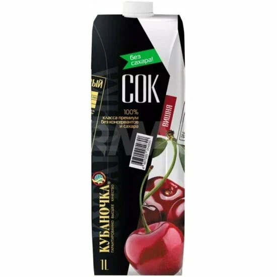 картинка Кубаночка ВИШНЕВЫЙ сок 1л ТЕТРА от нашего магазина