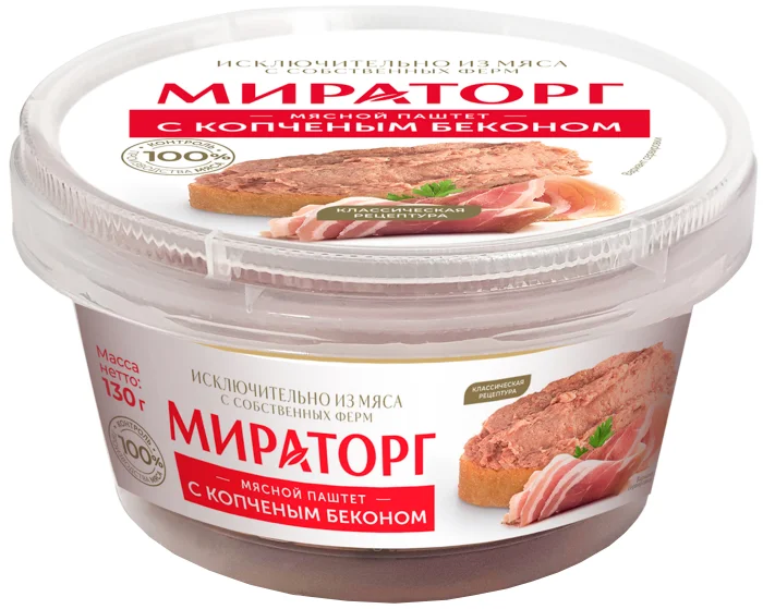 картинка Мират Паштет С Копченым Беконом 130гр Мираторг от нашего магазина