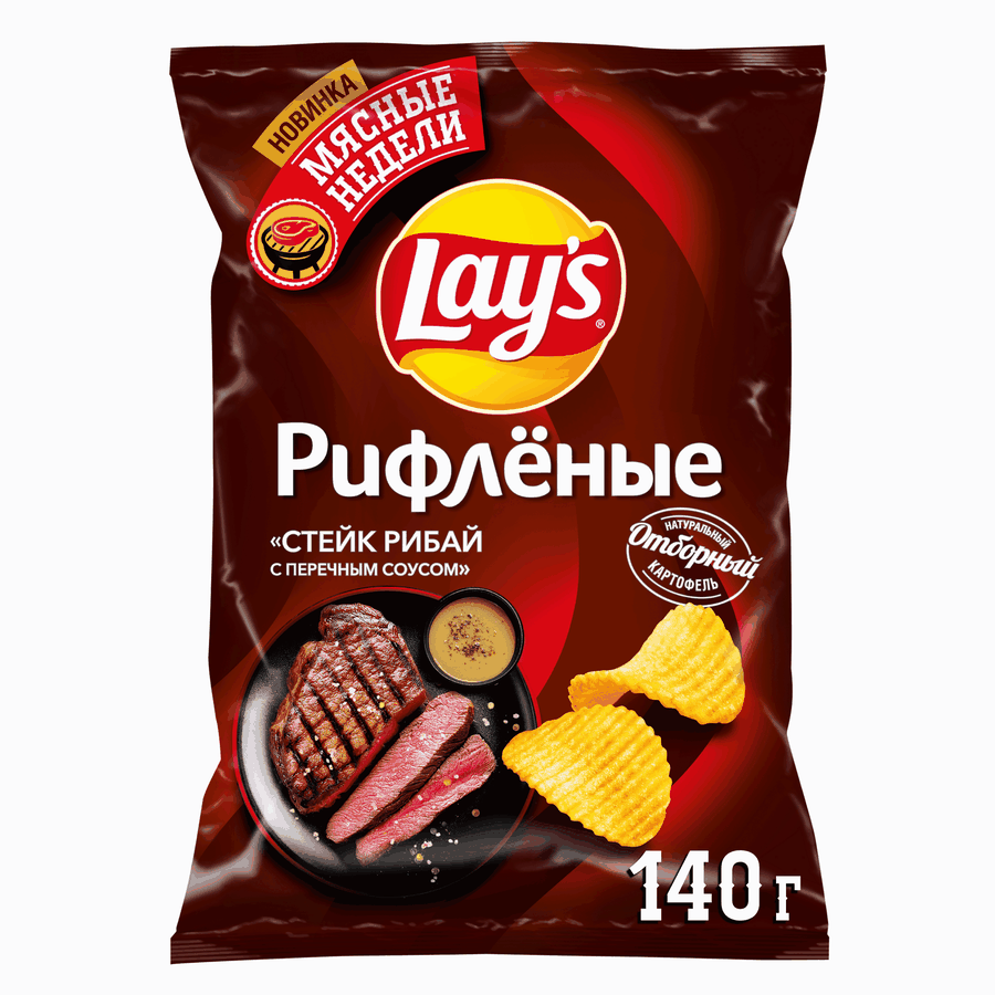 картинка Лейс 140 Стейк рибай с перечн соус рифлен чипсы от нашего магазина