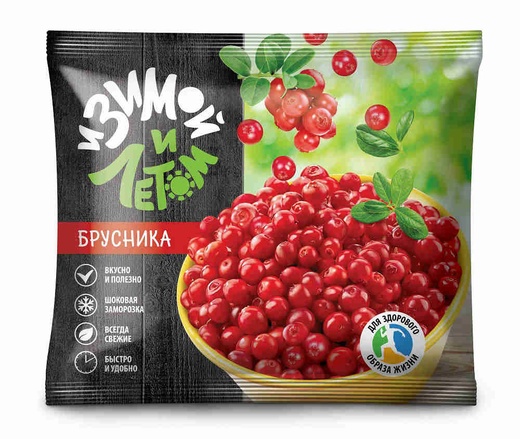 картинка Брусника Быстрозамороженная 300г Зимой и летом от нашего магазина