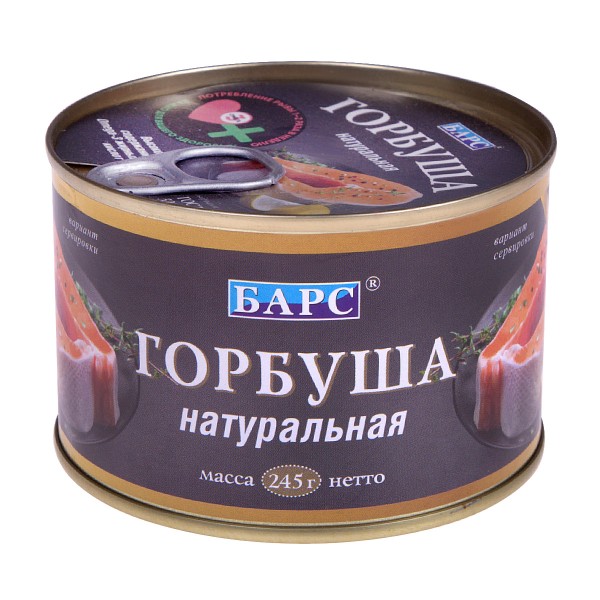 картинка БАРС Горбуша натуральная куски 245 гр от нашего магазина
