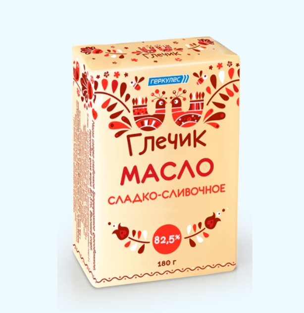 картинка ГЛЕЧИК масло сладкосливочное 82,5% (180г.) от нашего магазина