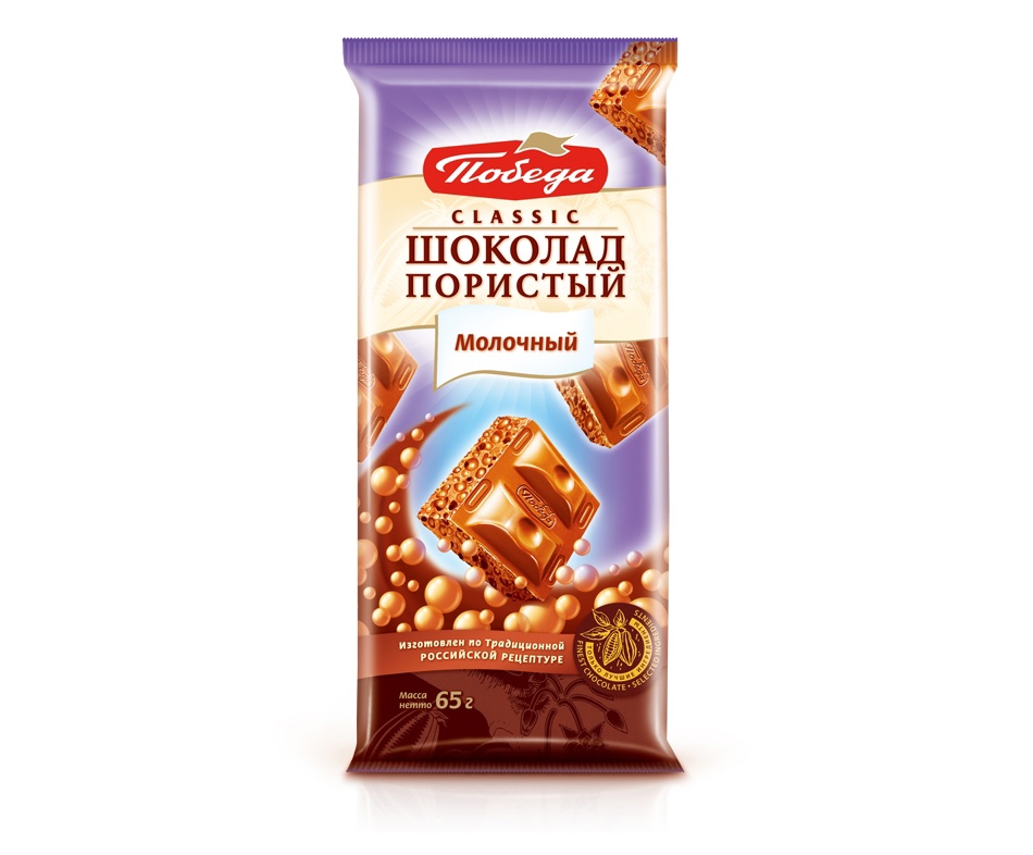 картинка Победа ПОРИСТЫЙ МОЛОЧНЫЙ 65г шоколад от нашего магазина