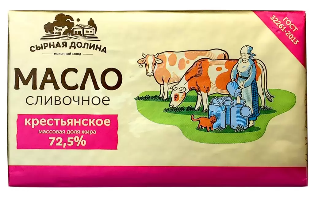 картинка Сыр дол Масло 72,5% Крестьянское 180гр от нашего магазина