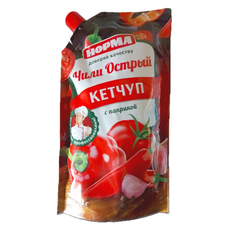 картинка Норма Кетчуп ЧИЛИ ОСТРЫЙ 250гр Дой пак от нашего магазина