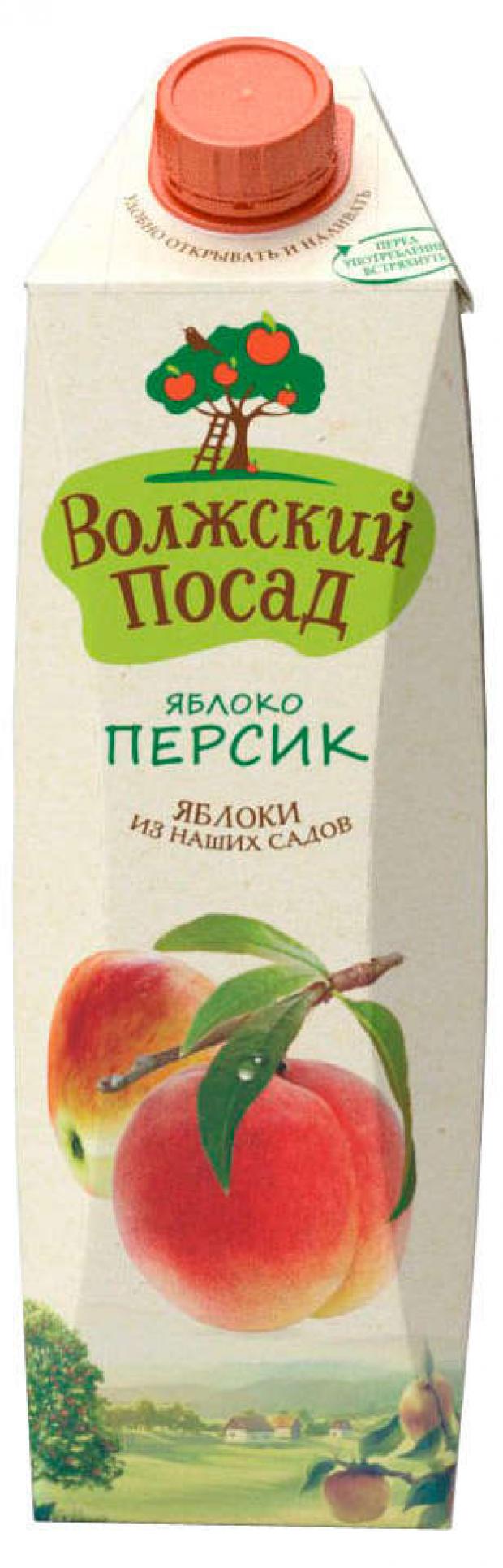 картинка Волжский Посад ЯБЛОКО ПЕРСИК 1 л нектар от нашего магазина