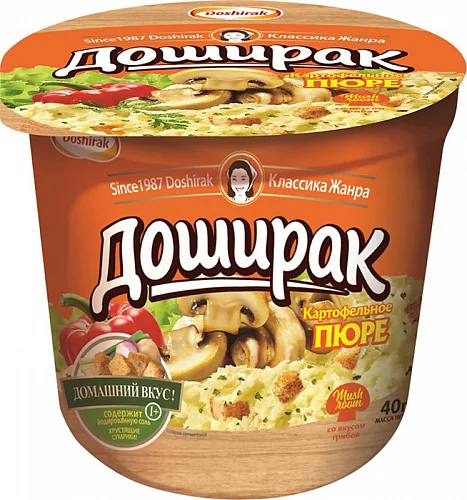 картинка Доширак ПЮРЕ со вкус ГРИБОВ стакан 40гр от нашего магазина