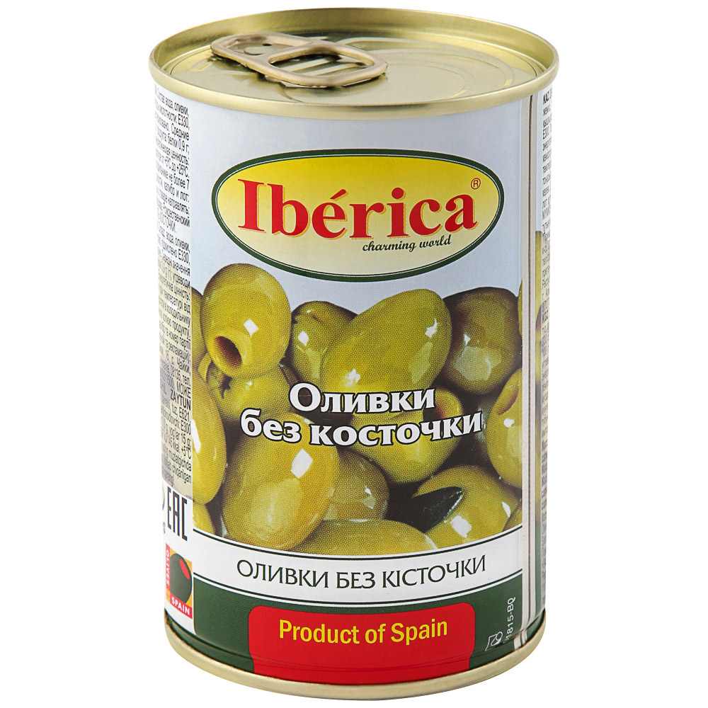 картинка Иберика Оливки без косточки 300гр жб Зеленые от нашего магазина