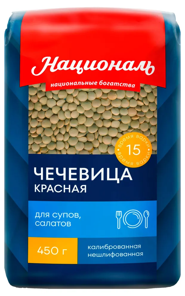 картинка Националь Чечевица КРАСНАЯ в\с 450гр от нашего магазина